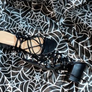 Laces up 1 inche heel